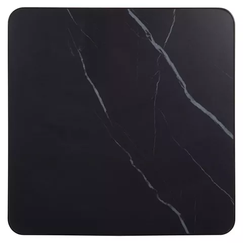 ΕΠΙΦΑΝΕΙΑ ΤΡΑΠΕΖΙΟΥ SINTERED STONE ΤΕΤΡΑΓΩΝΗ HM6655.03 ΠΛΑΙΣΙΟ ALU ΜΑΥΡΟ 80x80εκ.