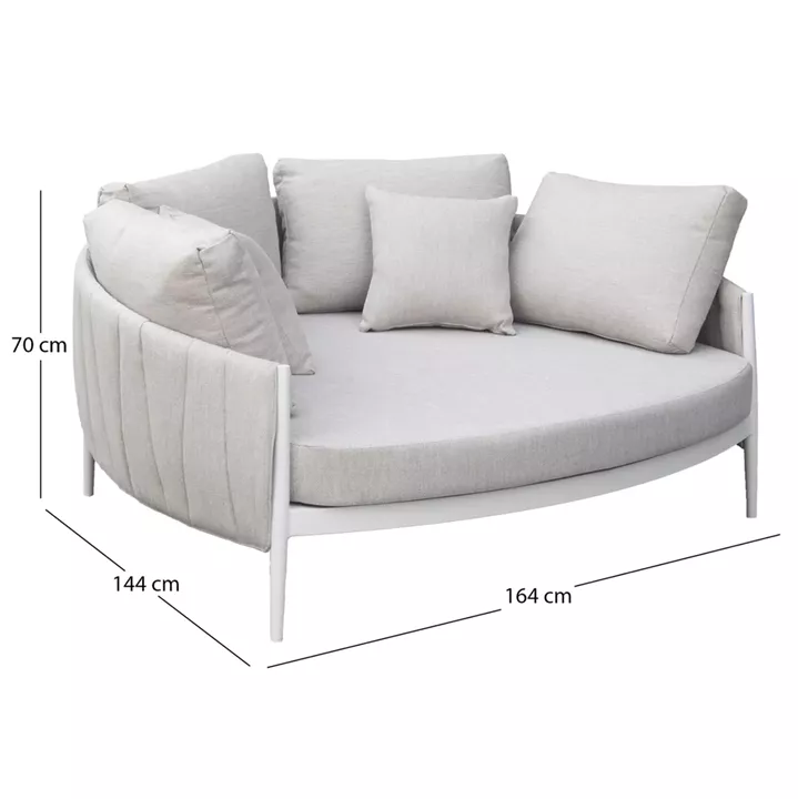 DAYBED 2ΘΕΣΙΟ MAVERICK HM6216.02 ΑΛΟΥΜΙΝΙΟ ΚΡΕΜ-ΜΠΕΖ OLEFIN & STRAPS 164x144x70Υ