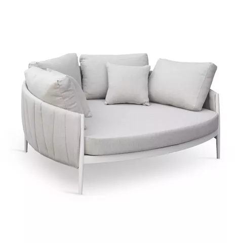 DAYBED 2ΘΕΣΙΟ MAVERICK HM6216.02 ΑΛΟΥΜΙΝΙΟ ΚΡΕΜ-ΜΠΕΖ OLEFIN & STRAPS 164x144x70Υ
