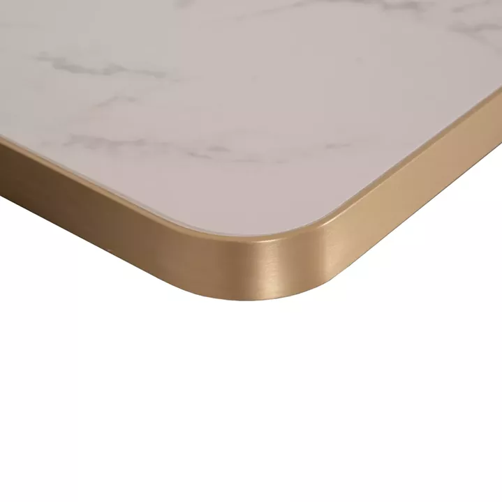 ΕΠΙΦΑΝΕΙΑ ΤΡΑΠΕΖΙΟΥ SINTERED STONE ΟΡΘΟΓΩΝΙΑ HM6656.12 ΠΛΑΙΣΙΟ ALU ΧΡΥΣΟ 120x80εκ.