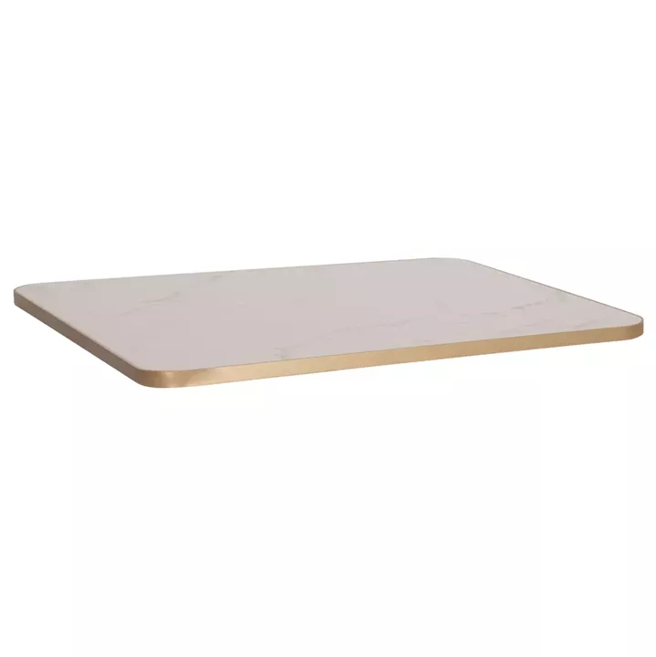 ΕΠΙΦΑΝΕΙΑ ΤΡΑΠΕΖΙΟΥ SINTERED STONE ΟΡΘΟΓΩΝΙΑ HM6656.12 ΠΛΑΙΣΙΟ ALU ΧΡΥΣΟ 120x80εκ.