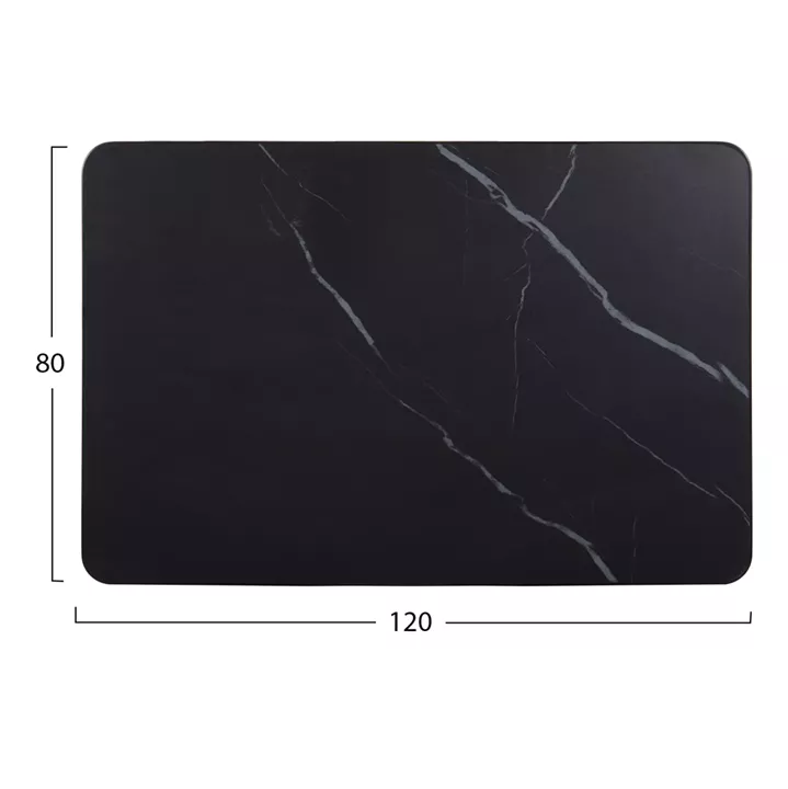 ΕΠΙΦΑΝΕΙΑ ΤΡΑΠΕΖΙΟΥ SINTERED STONE ΟΡΘΟΓΩΝΙΑ HM6656.03 ΠΛΑΙΣΙΟ ALU ΜΑΥΡΟ 120x80εκ.