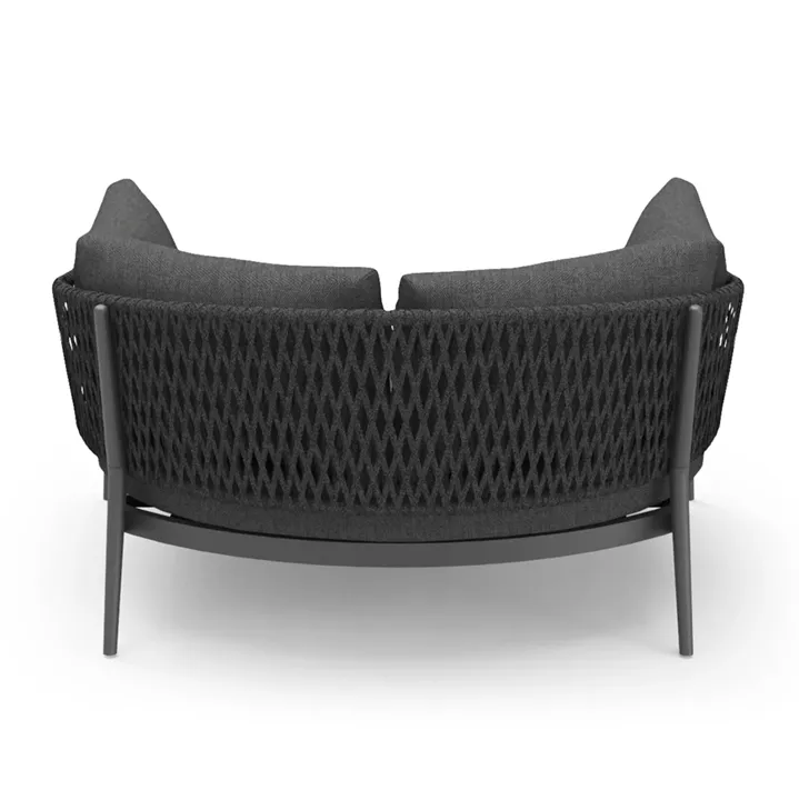 DAYBED 2ΘΕΣΙΟ ΣΕΙΡΑ CAMELLIA HM6217.01 ΣΚΟΥΡΟ ΓΚΡΙ ΑΛΟΥΜΙΝΙΟ-P.E.ΣΧΟΙΝΙ-OLEFIN 164x144x70Υεκ.