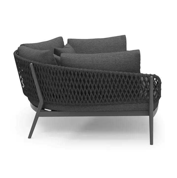 DAYBED 2ΘΕΣΙΟ ΣΕΙΡΑ CAMELLIA HM6217.01 ΣΚΟΥΡΟ ΓΚΡΙ ΑΛΟΥΜΙΝΙΟ-P.E.ΣΧΟΙΝΙ-OLEFIN 164x144x70Υεκ.