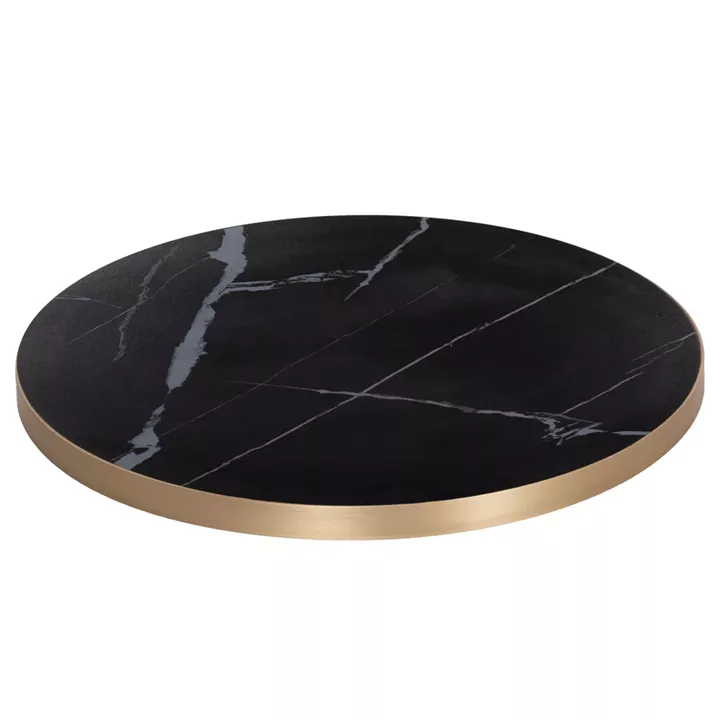 ΕΠΙΦΑΝΕΙΑ ΤΡΑΠΕΖΙΟΥ SINTERED STONE HM6653.13 ΜΕ ΠΛΑΙΣΙΟ ALU ΧΡΥΣΟ Φ70εκ.