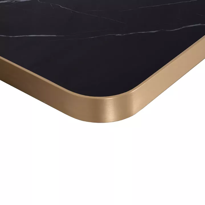 ΕΠΙΦΑΝΕΙΑ ΤΡΑΠΕΖΙΟΥ SINTERED STONE ΤΕΤΡΑΓΩΝΗ HM6654.13 ΠΛΑΙΣΙΟ ALU ΧΡΥΣΟ 70x70εκ.