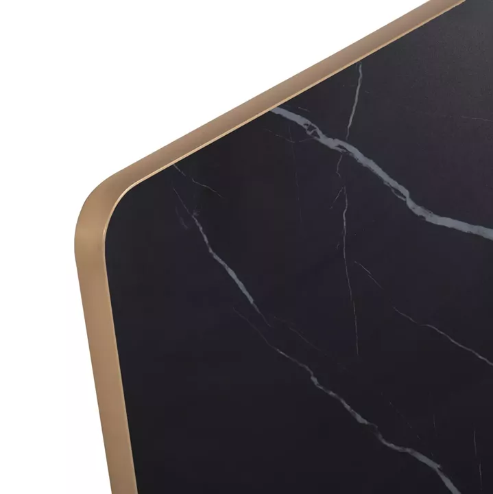 ΕΠΙΦΑΝΕΙΑ ΤΡΑΠΕΖΙΟΥ SINTERED STONE ΤΕΤΡΑΓΩΝΗ HM6654.13 ΠΛΑΙΣΙΟ ALU ΧΡΥΣΟ 70x70εκ.