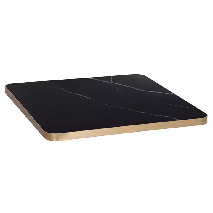 ΕΠΙΦΑΝΕΙΑ ΤΡΑΠΕΖΙΟΥ SINTERED STONE ΤΕΤΡΑΓΩΝΗ HM6654.13 ΠΛΑΙΣΙΟ ALU ΧΡΥΣΟ 70x70εκ.