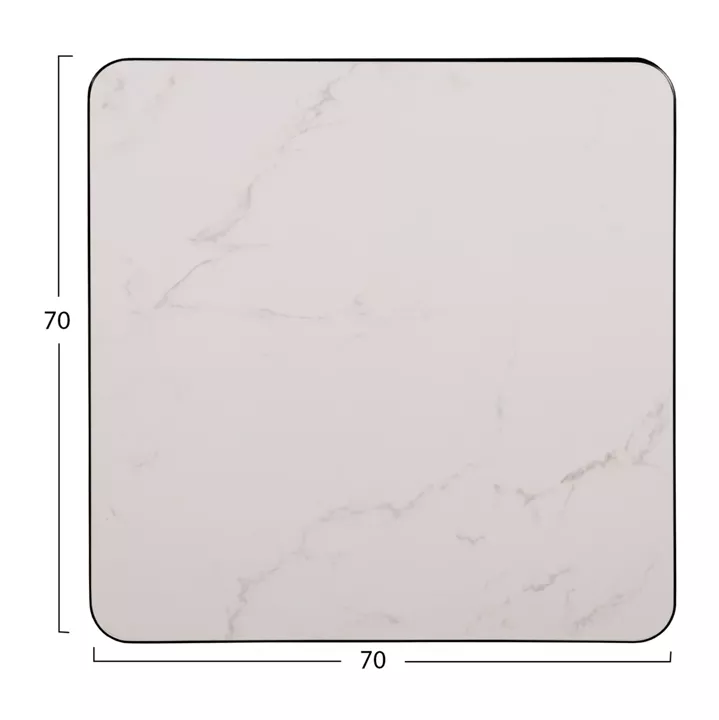 ΕΠΙΦΑΝΕΙΑ ΤΡΑΠΕΖΙΟΥ SINTERED STONE ΤΕΤΡΑΓΩΝΗ HM6654.02 ΠΛΑΙΣΙΟ ALU ΜΑΥΡΟ 70x70εκ.