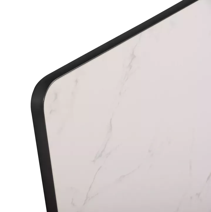 ΕΠΙΦΑΝΕΙΑ ΤΡΑΠΕΖΙΟΥ SINTERED STONE ΤΕΤΡΑΓΩΝΗ HM6655.02 ΠΛΑΙΣΙΟ ALU ΜΑΥΡΟ 80x80εκ.