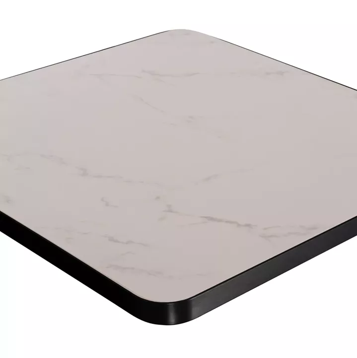 ΕΠΙΦΑΝΕΙΑ ΤΡΑΠΕΖΙΟΥ SINTERED STONE ΤΕΤΡΑΓΩΝΗ HM6655.02 ΠΛΑΙΣΙΟ ALU ΜΑΥΡΟ 80x80εκ.