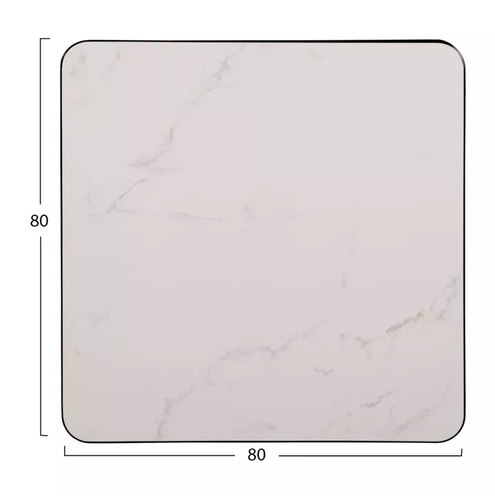 ΕΠΙΦΑΝΕΙΑ ΤΡΑΠΕΖΙΟΥ SINTERED STONE ΤΕΤΡΑΓΩΝΗ HM6655.02 ΠΛΑΙΣΙΟ ALU ΜΑΥΡΟ 80x80εκ.