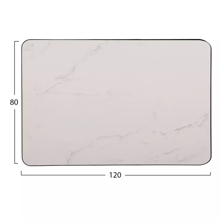 ΕΠΙΦΑΝΕΙΑ ΤΡΑΠΕΖΙΟΥ SINTERED STONE ΟΡΘΟΓΩΝΙΑ HM6656.02 ΠΛΑΙΣΙΟ ALU ΜΑΥΡΟ 120x80εκ.