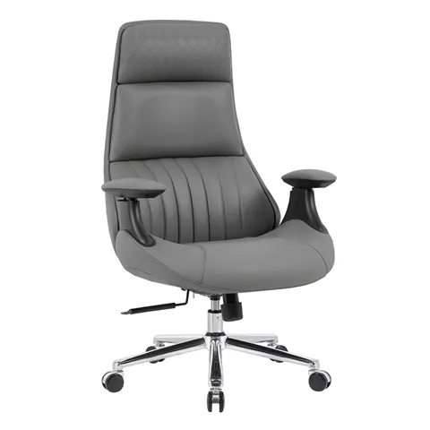 ΚΑΡΕΚΛΑ ΓΡΑΦΕΙΟΥ HM1234.10 ΓΚΡΙ PU--ΒΑΣΗ ΧΡΩΜΙΟΥ 73x70x115-121Υεκ.