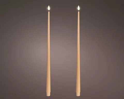 Beauty Home Κερί LED με Ρεαλιστική Φλόγα Καφέ Σετ 2 Τεμ. Ø2,2 x 42,5 cm