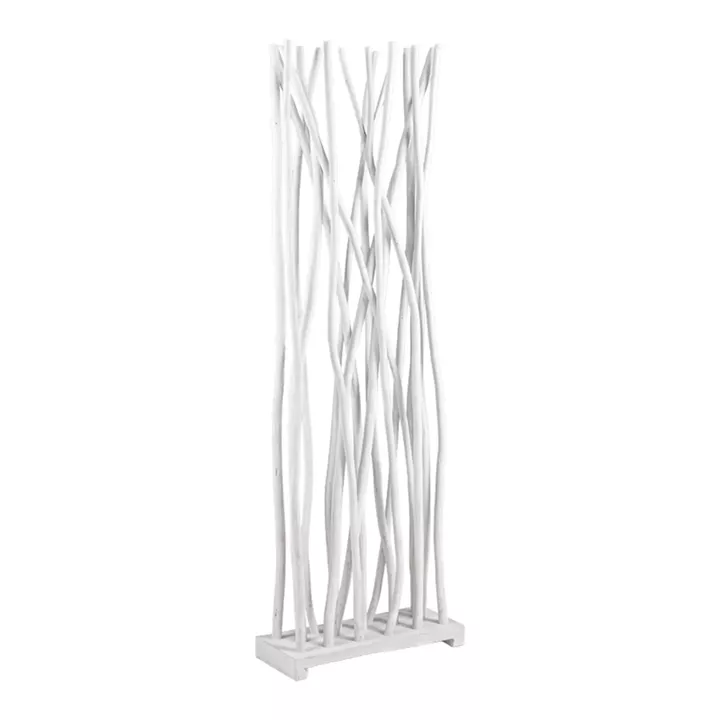 Διακοσμητικό δαπέδου Jati pakoworld teak ξύλο σε white wash απόχρωση 60x20x190εκ