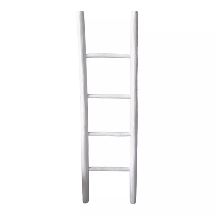 Σκάλα Morjeve pakoworld teak ξύλο σε white wash απόχρωση 45x6x150εκ