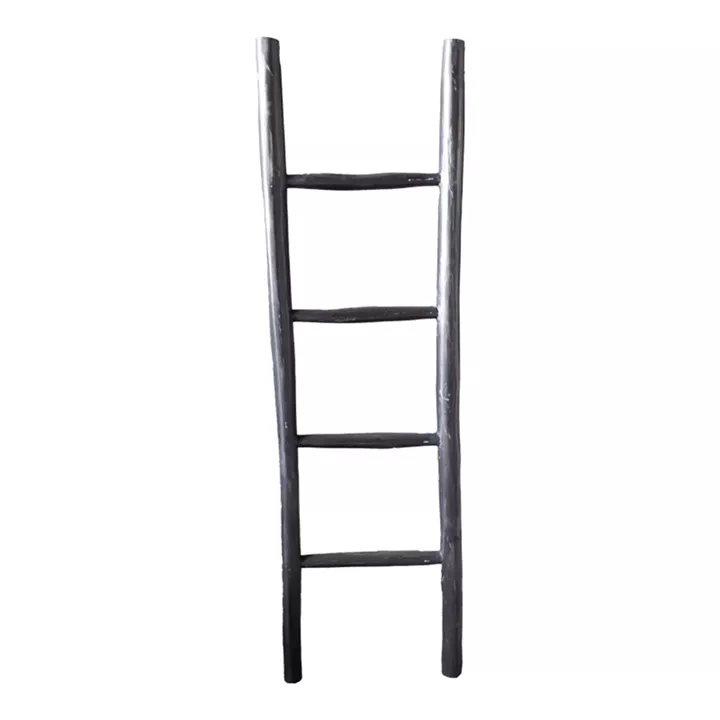 Σκάλα Morjeve pakoworld μαύρο teak ξύλο 45x6x150εκ