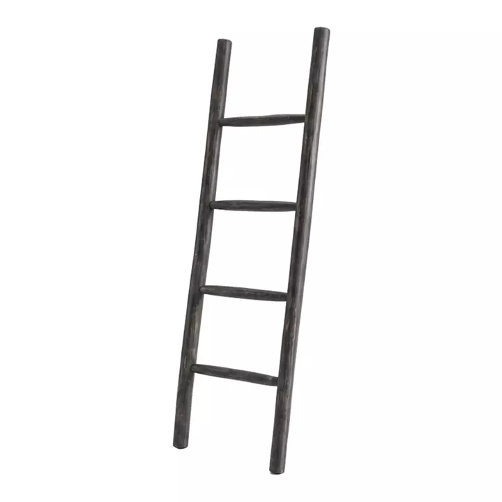 Σκάλα Morjeve pakoworld μαύρο teak ξύλο 45x6x150εκ