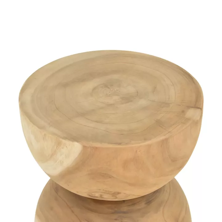Stool Table Hourglass pakoworld suar wood in walnut D40x45cm