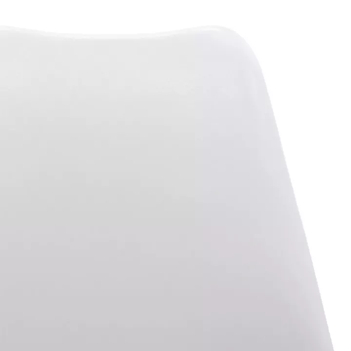 Chair Gaston pakoworld PP and PU color white with wooden legs in natural finish 43x51x75cm