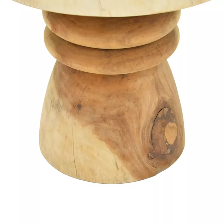 Side table Bolemo pakoworld suar walnut wood D50x45cm
