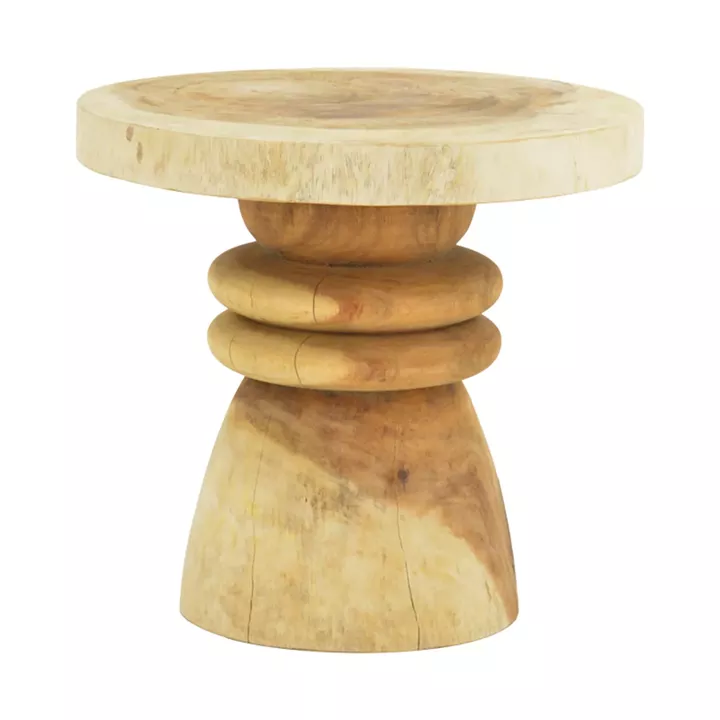Side table Bolemo pakoworld suar walnut wood D50x45cm