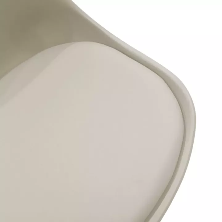 Chair Gaston pakoworld PP and PU color grey with wooden legs in natural finish 43x51x75cm