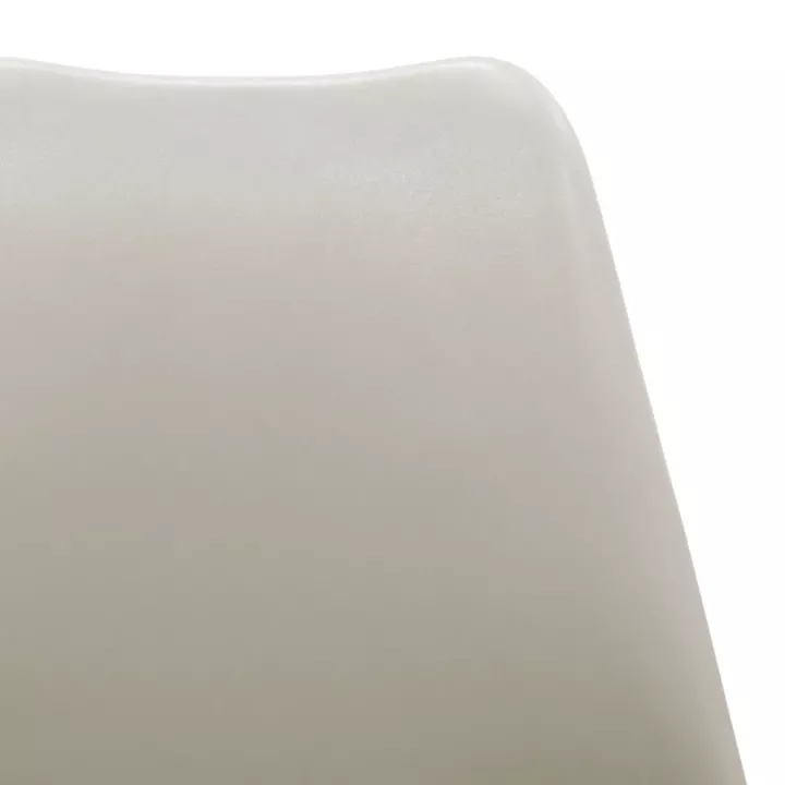 Chair Gaston pakoworld PP and PU color grey with wooden legs in natural finish 43x51x75cm