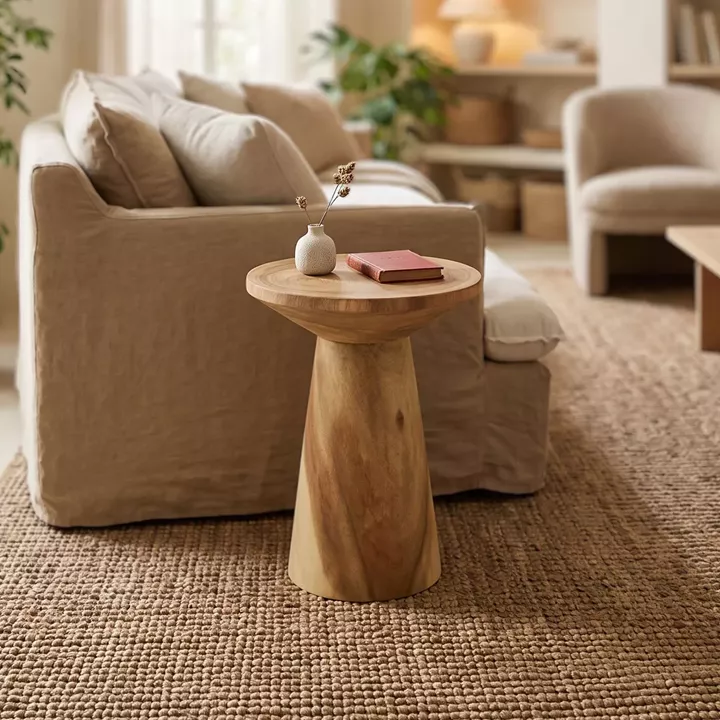 Cialo pakoworld suar wood side table in natural shade D40x50cm
