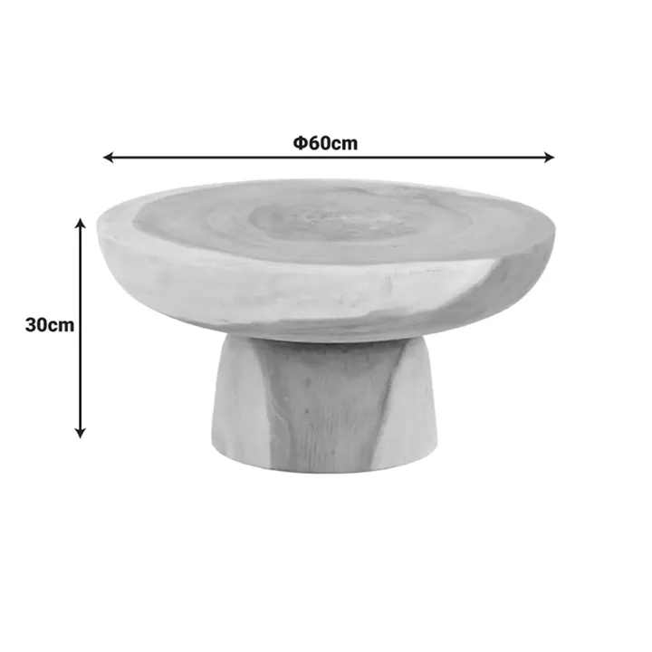 Chrissie coffee table pakoworld suar wood in natural shade D60x30cm