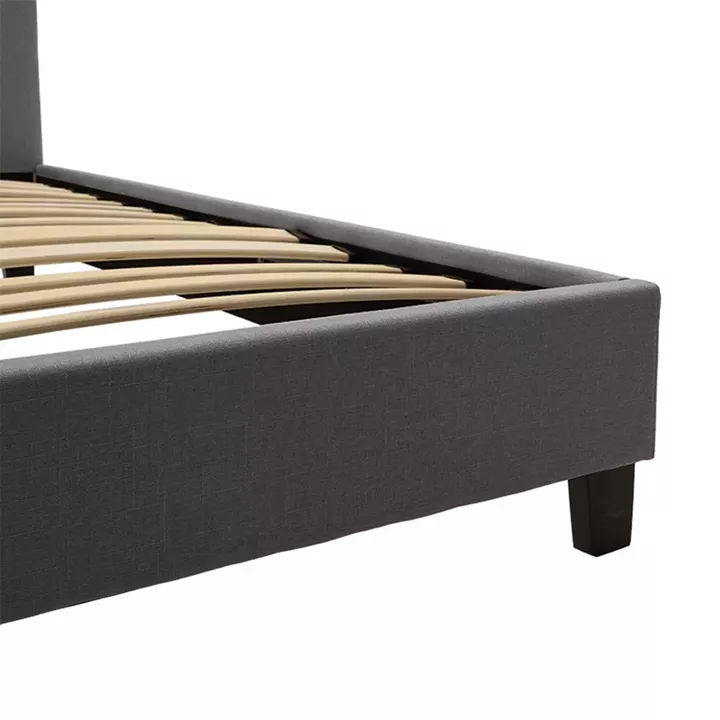 Bed with mattress Mago-Resty pakoworld fabric charcoal gray 160x200cm