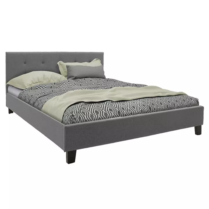 Bed with mattress Mago-Resty pakoworld fabric charcoal gray 160x200cm