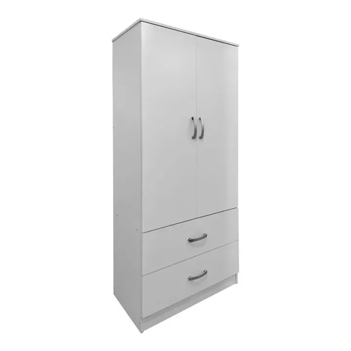 Athos White Bedroom Set with 2 Door Wardrobe and Dreamer Mattress 90x190cm 3 Piece Set