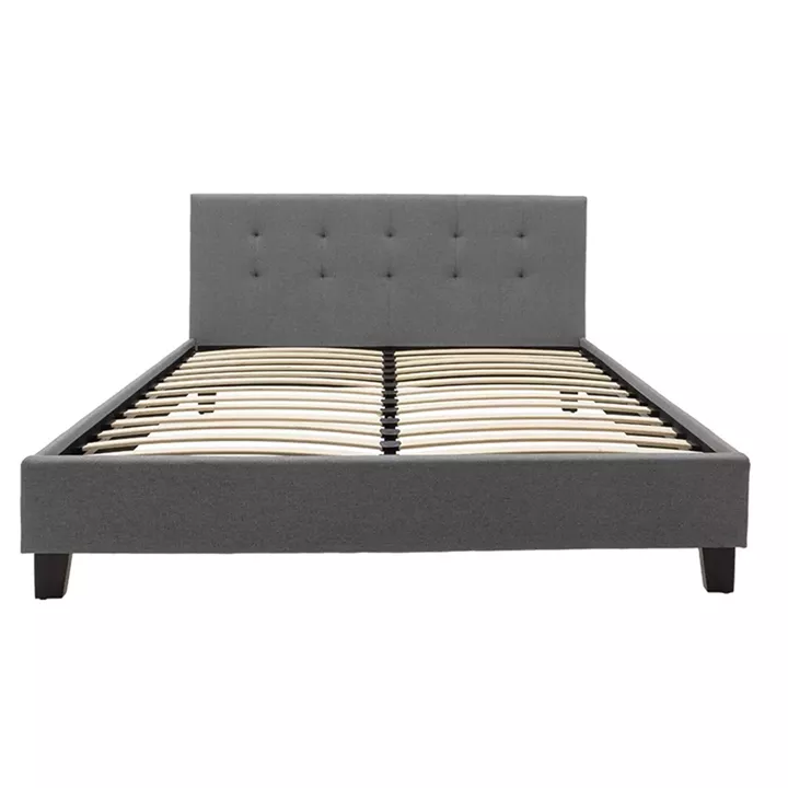 Bed with mattress Mago-Nemesis pakoworld fabric charcoal gray 160x200cm