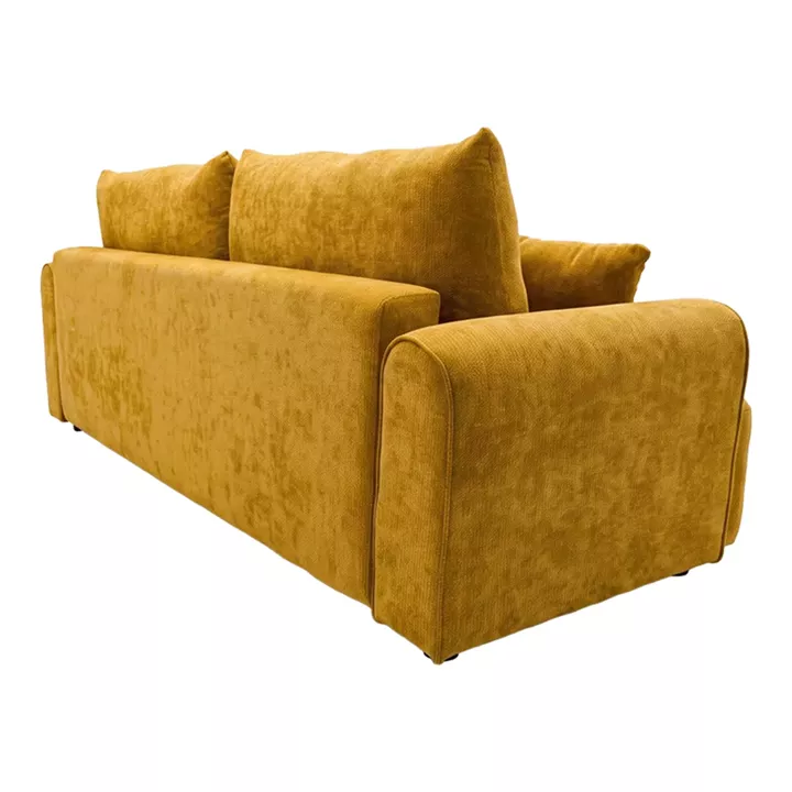 Three seater sofabed Storida pakoworld with storage space yellow fabric 255x94x92cm