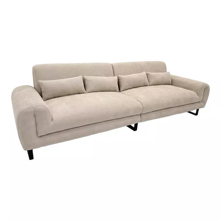 Four seater sofabed Dorana pakoworld beige fabric 286x89x83cm