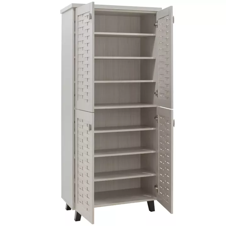 Shoe cabinet MANTAM pakoworld 24 pairs white-grey 78x40x170.5cm