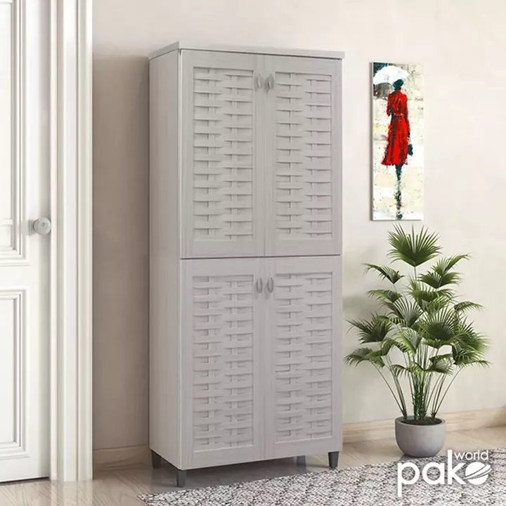 Shoe cabinet MANTAM pakoworld 24 pairs white-grey 78x40x170.5cm