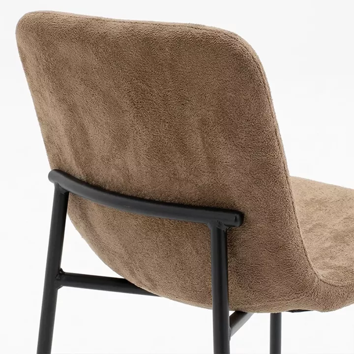 Gratify pakoworld chair brown fabric with metal black leg