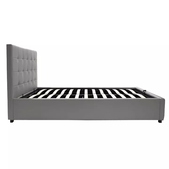 Bed with mattress and storage space Roi-Resty pakoworld PU grey 160x200cm