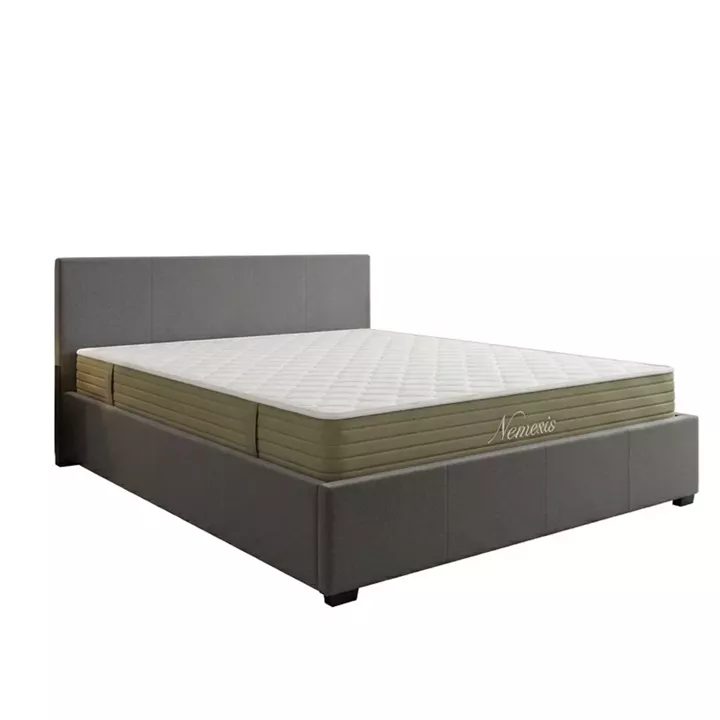 Bed with mattress and storage space Norse-Nemesis pakoworld fabric anthracite 160x200cm