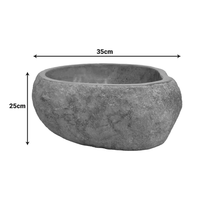 Lavello pakoworld countertop washbasin grey stone 35x35x25cm