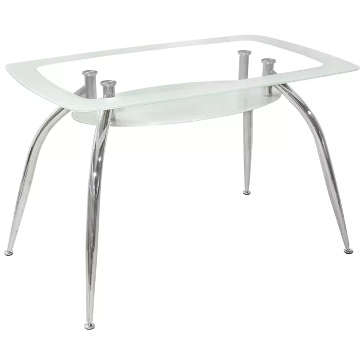Dining Table Norris 120Χ75Χ75cm HM0086.01 Glass White