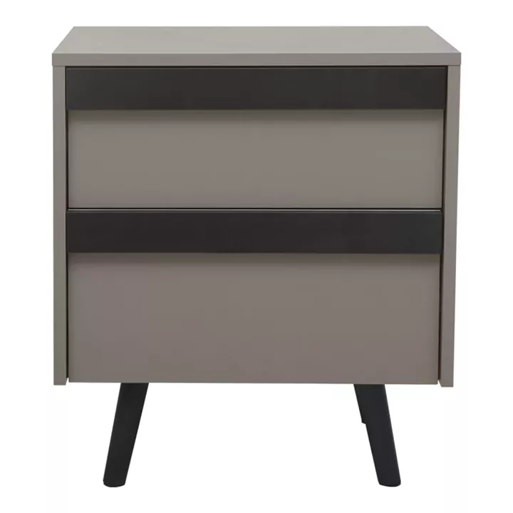 Κομοδίνο Nectra pakoworld taupe με μαύρο 50x40x56εκ