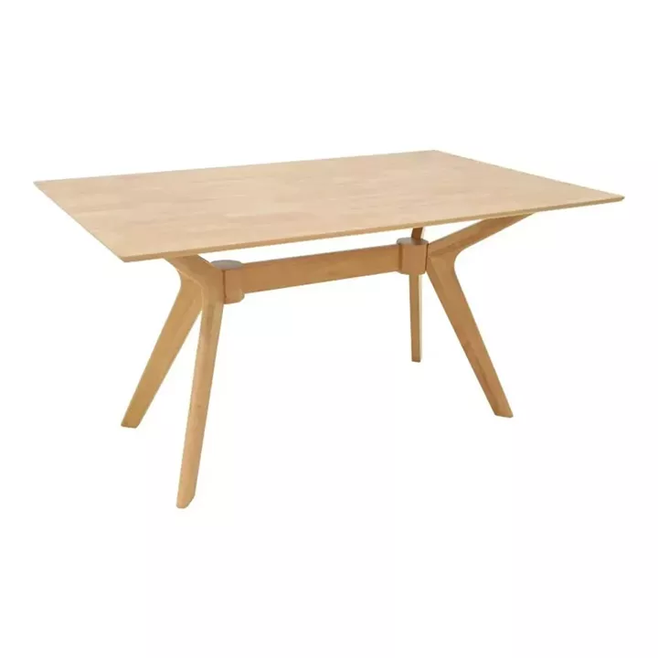 Τραπεζαρία με Καρέκλες Raudi μπεζ και Τραπέζι Raffles rubberwood σε φυσική απόχρωση 150x90x76εκ Σετ 5τεμ