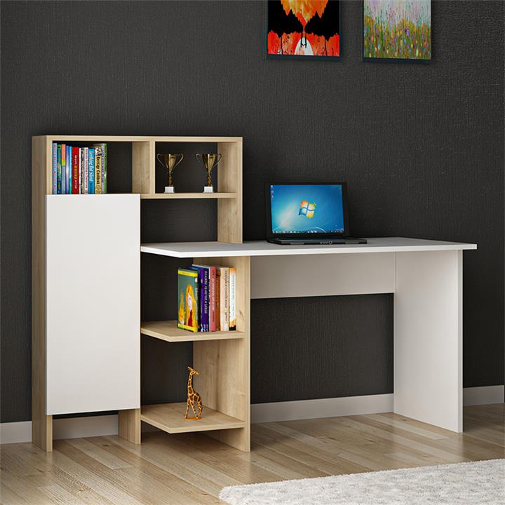 Office desk Slate pakoworld in white-oak color 120x60x112cm