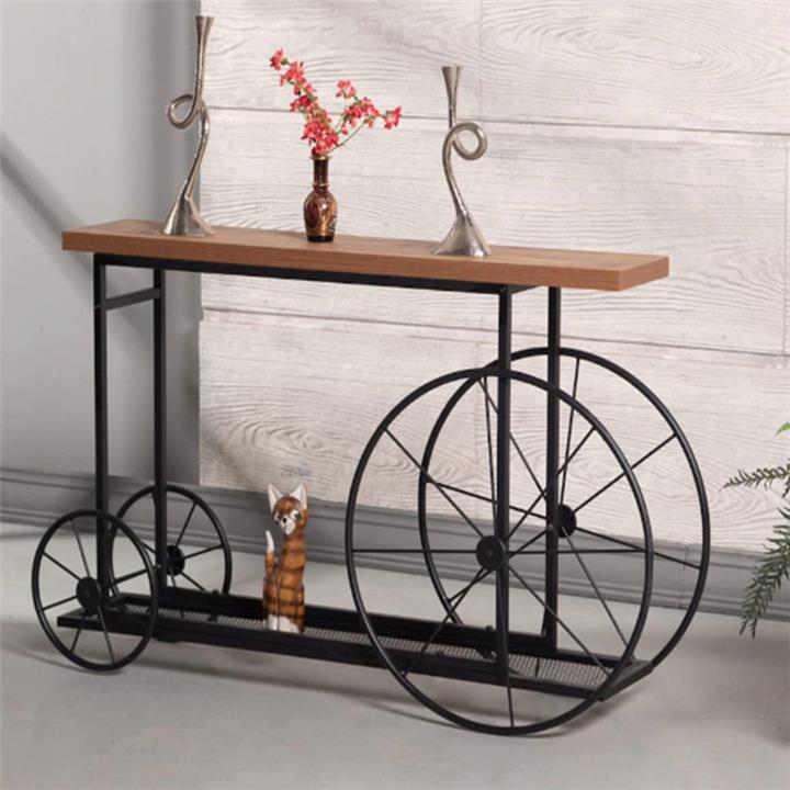 Console Bike pakoworld in black-walnut color 148x28x85cm
