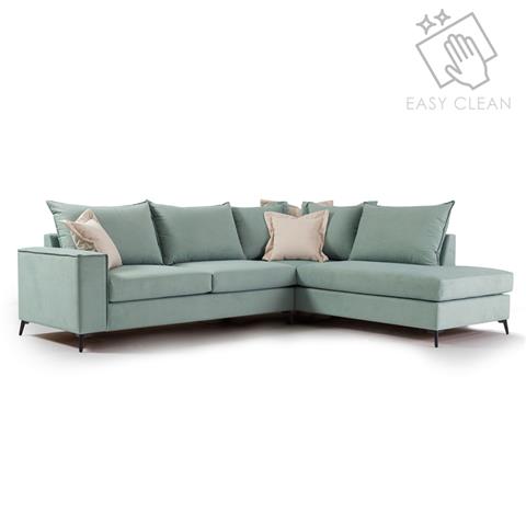 Corner sofa Boston pakoworld left corner fabric ciel-cream 290x235x95cm