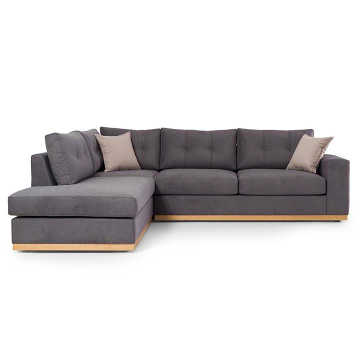 Corner sofa Boston pakoworld right corner anthracite-cypress fabric 280x225x90cm